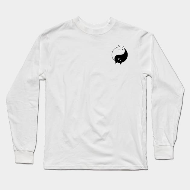 Yin Yang Kittens Long Sleeve T-Shirt by Three Meat Curry